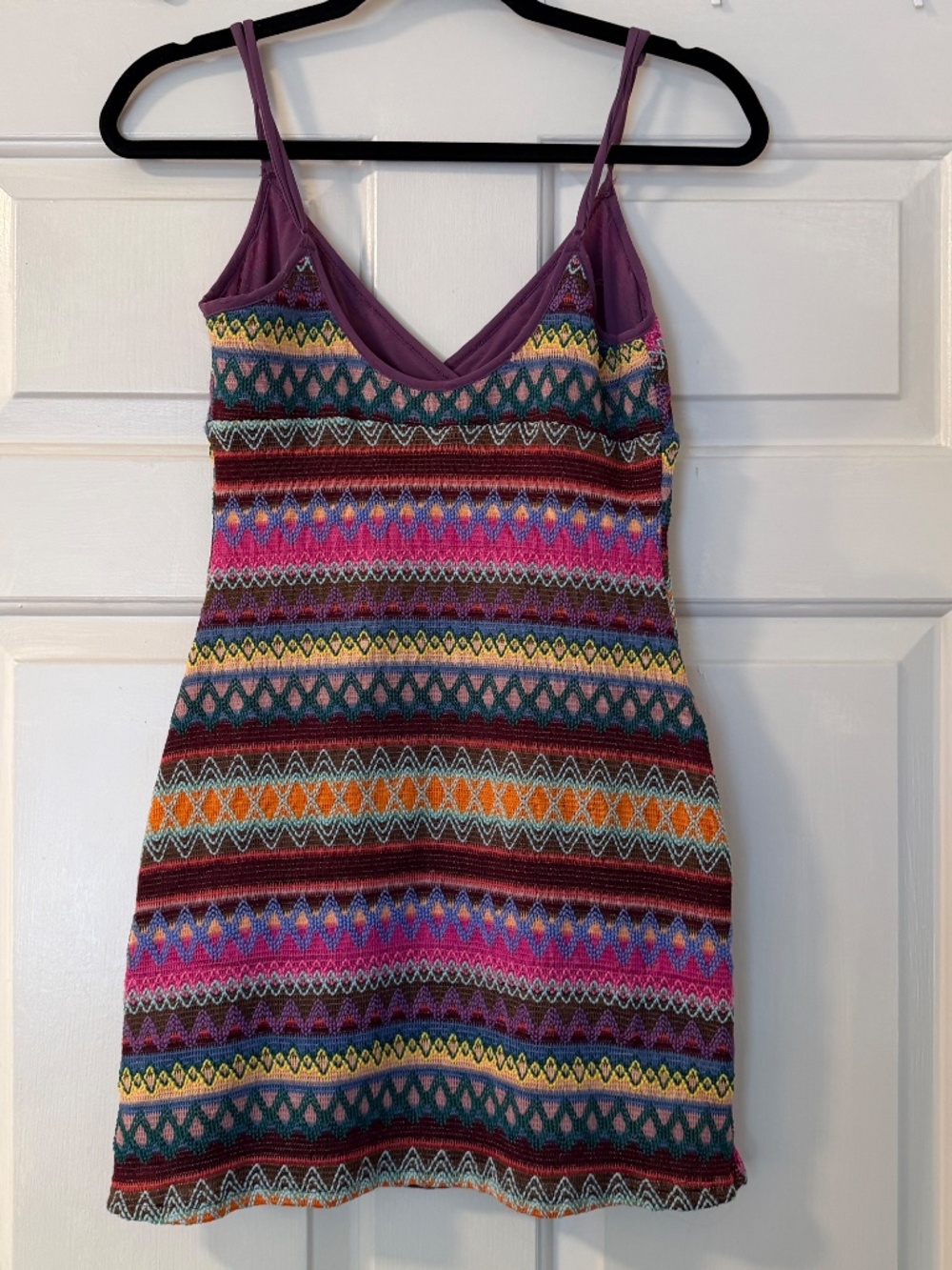 NWT Urban Outfitters Malia Plunge Knit Mini Dress Women's Medium Multicolor. - Picture 4 of 5